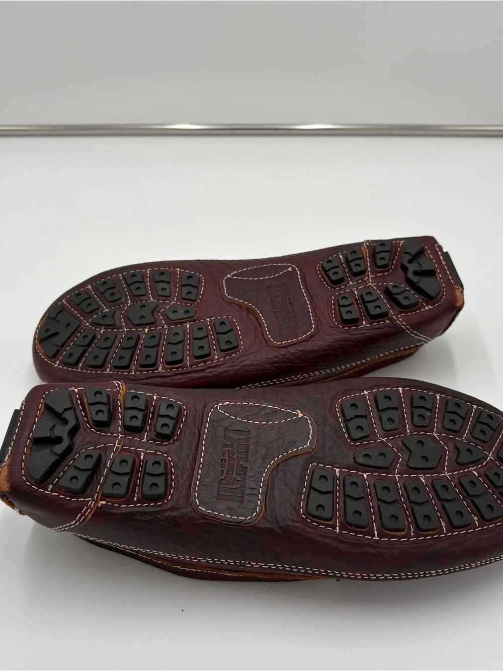 Duluth Trading Men’s Size 10 Driving Moccasins Brown Bison Leather Loafers